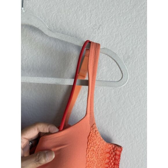 Cacique Women’s Ombré Linear Lace Smooth Balconette Bra Orange Lace Size 42DD - Picture 5 of 15